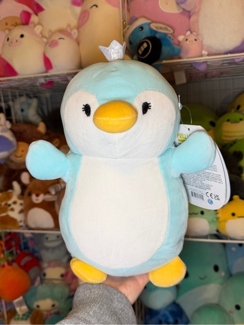 Squishmallows Squishmallow Raina the Light Blue Penguin 10” Hugmee Stuffed Plush